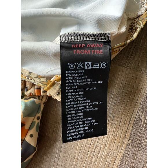 Urban Outfitters UO Orange Tile Print Long Sleeve Hanky Hem Top Size M‎ - Picture 5 of 6